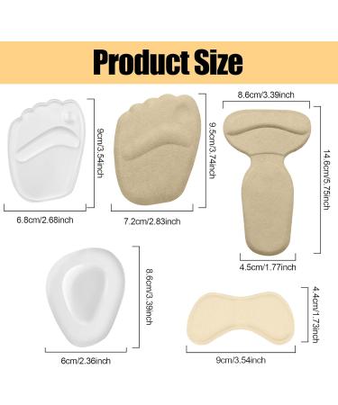 5 Pairs Non-Slip Gel Shoe Inserts & Cushions - Forefoot & Heel Comfort - Reusable for Men & Women - Buy Online on GoSupps.com