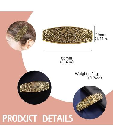Dreamtimes Witch Knot Hair Clip - Hand Crafted Metal Barrette for Women | Wiccan Witches Knot Hairpin in Gold | Witchcraft Amulet Jewelry Hairpin for Girls - Buy Online on GoSupps.com
