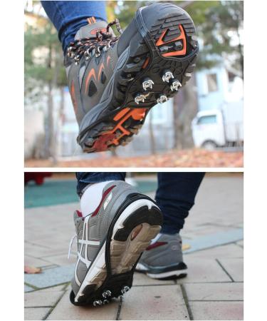 Winter Traction Cleats - Anti-Slip Ice Crampons for Boots and Shoes | Snow Grippers for Walking, Climbing, Hiking | Rubber Spikes, 2PCS for Men and Women - Buy Online on GoSupps.com