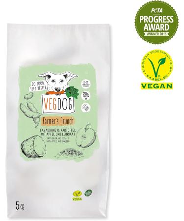 VEGDOG Farmer's Crunch Vegan dry food for adult dogs with potatoes and fawa beans complete grain-free food for allergy sufferers with alternative source of - Buy Online on GoSupps.com