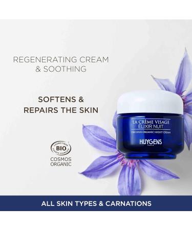 HUYGENS - Elixir Night Cream - Certified Organic - 50mL - Nourishing Sleeping Cream with Argan Oil Collagen and Hyaluronic Acid - Vegan - Made in France - Buy Online on GoSupps.com