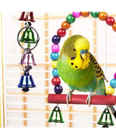 10-Piece Colorful Bird Toy Set for Parrots - Swings Chops Hanging Bells for Budgies Finch and Cockatiels - Buy Online on GoSupps.com