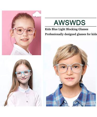 2 Pack Blue Light Glasses for Kids Girls | Anti-Fatigue Computer Game Glasses | Ages 4-14 | Anti Eyestrain & UV Glare Protection | Red & Pink - Buy Online on GoSupps.com