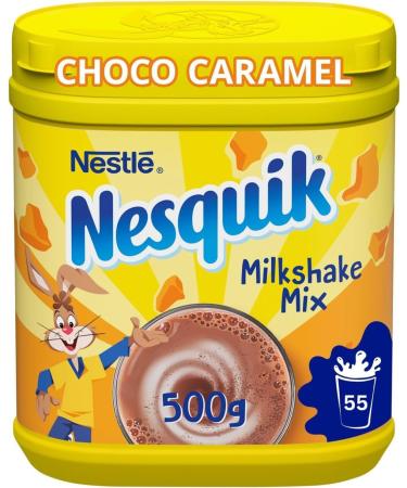 Milkshake Powder Bundle With Nesquik Choco Caramel Flavour Milkshake Mix 500g (2 Pack) - Buy Online on GoSupps.com