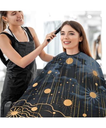 Waterproof Barber Cape - Starry Sky & Cheetah Haircut Bib for Men & Women | Unisex Hair Cutting Cape - Buy Online on GoSupps.com