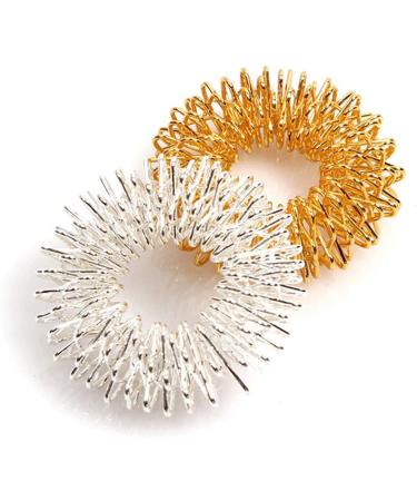 Winwinfly Acupressure Ring - Silver Finger Massage Ring for Stress Relief | Acupressure Rings for Wrist & Relaxation - Buy Online on GoSupps.com
