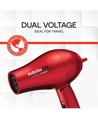 BaBylissPRO Ceramix Xtreme Ceramic Travel Hairdryer Red 1 Count - Buy Online on GoSupps.com