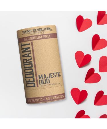 Viking Revolution Majestic Oud Deodorant for Men - Deodorant Men Aluminum Free with Shea Butter and Tapioca Starch - Mens Deodorant Stain Free and Baking Soda-Free - Natural Deodorant for Men (2.65oz) Majestic Oud 2.65 Ounce (Pack of 1) - Buy Online on GoSupps.com
