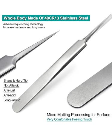 SGNEKOO Professional Facial Milia Removal Tool and Whitehead Extractor Kit - Titanium Alloy Double Ended Needle, Steel Tweezers for Blackhead, Blemish, Zit, Pimple, Acne Removal (TR504IN-G) - Buy Online on GoSupps.com