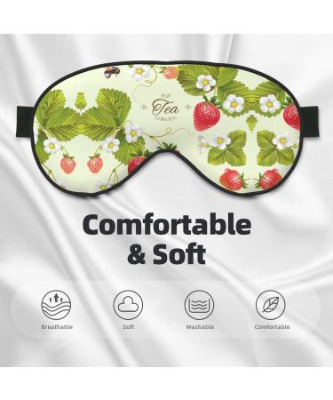 Lovely Strawberry Print Unisex Sleep Mask - Double-Sided Eye Mask for Sound Sleep & Skin Care - Buy Online on GoSupps.com
