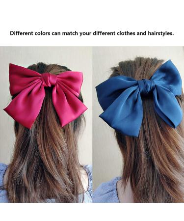 Yueser 7-Piece Big Bowknot Hair Clips Satin Ribbon Arc Accessories for Women | International Shipping Available - Buy Online on GoSupps.com