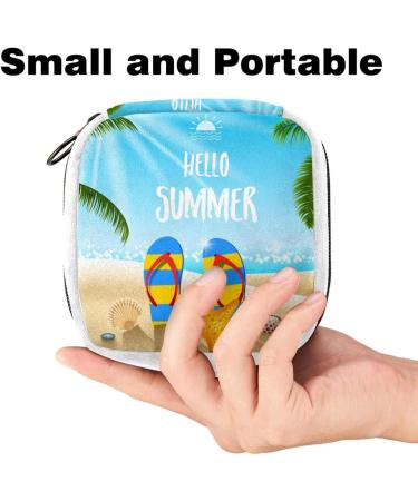 GIAPB Sanitary Napkin Storage Bag - Period Tampon Makeup Pad Pouch - Seashell Slippers Design - Buy Online on GoSupps.com