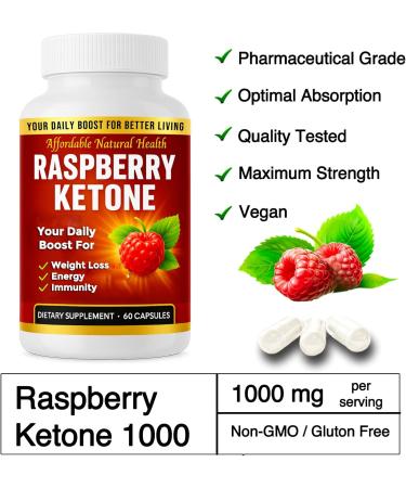 Raspberry Ketone Capsules All-Natural Formula May Support Active Healthy Lifestyle 1000 mg Supplement 120 Capsules (Non Vegan) 4 Month Supply Vegan Raspberry Ketone Non GMO - Buy Online on GoSupps.com