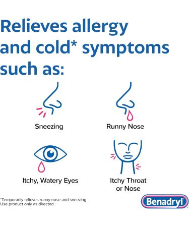 Benadryl Allergy Medicine Liquid Diphenhydramine HCl Antihistamines for Adults Alcohol-Free Hay Fever Allergy Relief for Sneezing Runny Nose Itchy & Watery Eyes Wild Cherry 4 fl oz - Buy Online on GoSupps.com