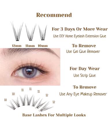CB 3 Trays Cluster Eyelash Extensions - DIY Individual False Eyelashes C Curl Mermaid Fishtail 9-10-11mm Mixed Volume Lashes - Buy Online on GoSupps.com