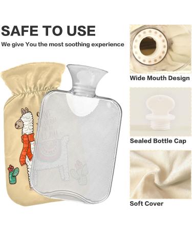 Llama Hot Water Bottle 1L - BPA Free Small Hot Water Bag for Pain Relief | Ideal for Bed Hands & Feet - Buy Online on GoSupps.com