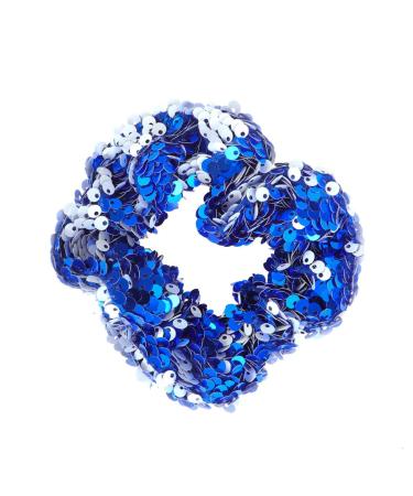 Valiclud girl hair hairy gums sparkling sequin mermaid elastic hair tie christmas party hair bands ponytail holder for woman girls blue
