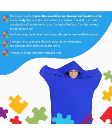 Sensory Owl Full Body Sock XXL Blue - Deep Pressure Stimulation for ADHD Autism - Stress & Anxiety Relief - Lycra Therapy Toy for Sensory Exercise - 175cm - Buy Online on GoSupps.com