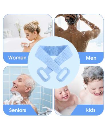 Silicone 35 inch Body Bath Shower Scrubber Back Brush for Exfoliating - Blue - Buy Online on GoSupps.com