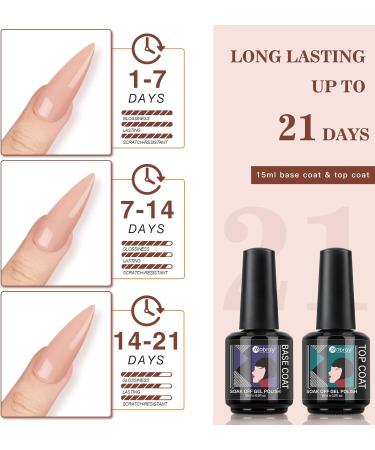 Mobray 15ml No Wipe Gel Top Coat and Base Coat Set Shine Finish and Long Lasting Soak Off LED Gel Base Top Coat Glossy Shine Finish.(2 Pcs) 2pcs - Buy Online on GoSupps.com