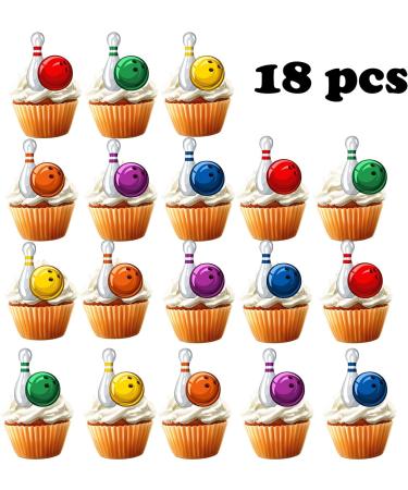 18pcs Bowling Cupcake Toppers for Boys Girls Adults Happy Birthday Bowling Party Decorations Supplies Sport Ball Bowling Cake Decorations - Buy Online on GoSupps.com