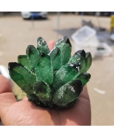Crystal Decoration Natural Green Ghost Quartz Crystal Cluster Crystals Raw Gemstone Specimen for Homeamp Office Decoration 1pcs Home Decor Beautiful Gifts ZJGIDTEM (Size : 400-500g)