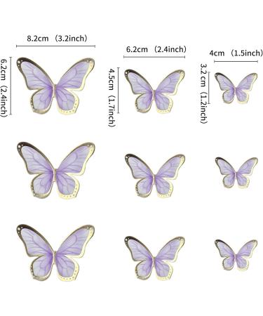 Blumomon 30-Piece 3D Butterfly Cake Topper Decorations - Purple & Gold Rim - Perfect for Weddings Baby Showers & Birthday Parties - Mixed Size Butterfly Cupcake Picks - Buy Online on GoSupps.com