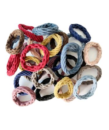 Wetopkim 30 Pcs Hair Ties, Non-Slip and Seamless Hair Bands for Thick Heavy and Curly Hair, Lightweight Highly Elastic and Stretchable 30 Count (Pack of 1)
