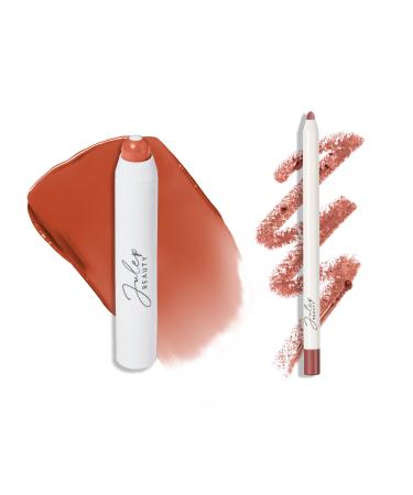 Julep The Perfect Pair 2pc Set It's Balm Tinted Lip Balm Roasted Peach and With a Trace Retractable Creamy Long-Lasting Lip Liner Cashmere Cardi