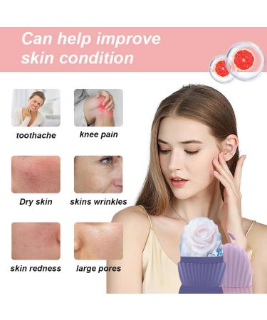 Facial Ice Roller Ice Cube Roller Reusable Ice Cube Roller Silicone Ice Face Massager For Pores Skin Reduce Puffiness Purple - Buy Online on GoSupps.com