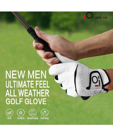 Lovmead Men's Leather Golf Gloves - Left Hand All-Weather Cabretta Comfortable Fit S-XL - Buy Online on GoSupps.com