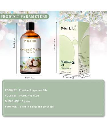 Coconut & Vanilla Fragrance Oil - 3.38FL.OZ | Essential Oils for Aromatherapy Diffuser Yoga DIY Candle & Soap Making - 100ml - Buy Online on GoSupps.com