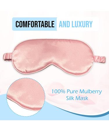 Le Luxe Silk Sleep Mask - 100% Real Natural Pure Silk Eye Cover - Anti Aging Skin Care - Ultra Soft & Light - Pink - Buy Online on GoSupps.com