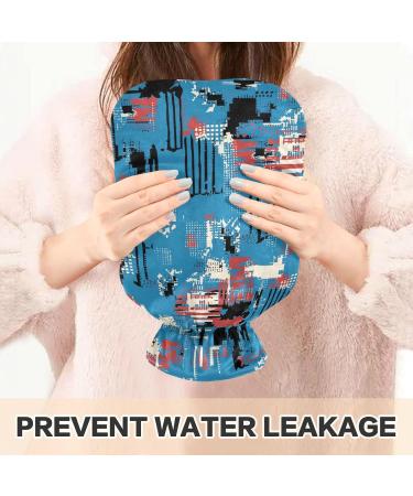 NAANLE Black Red Plaid Hot Water Bottle - 1L Heat Therapy for Back Pain Relief & Warmth - Buy Online on GoSupps.com
