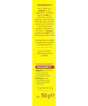 Gerble 6 Barres aux Figues de 25 g - Buy Online on GoSupps.com