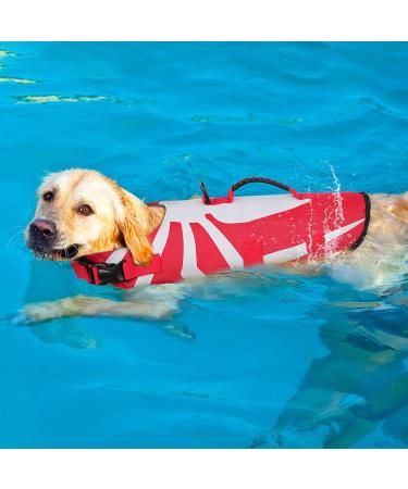 Adjustable Dog Rescue Vest - Safety Jacket for Swimming & Training | Red | Large - Buy Online on GoSupps.com