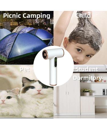 N/A Portable Travel Cordless Hair Dryer Rechargeable Blow Dryer 3-Level Wind Speed Adjustable with Digital Screen USB Cordless Hair Dryer for Women Kids Camping Art Painting - Buy Online on GoSupps.com