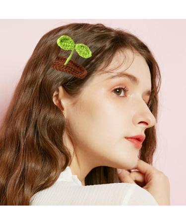 3D Bean Sprout Clip Bean Sprout Hair Clips Non-slip Bean Sprouts Shaped Cute Little Grass Hairpins Plant Style Headwear Hair Accessories for Women Girls Kids Toddler - Buy Online on GoSupps.com