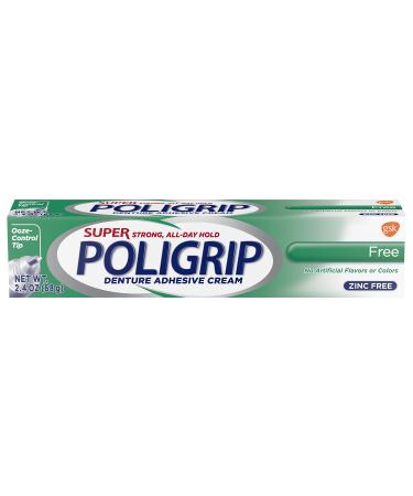 Super Poligrip Additive Free - Zinc Free Denture and Partials Adhesive Cream Old