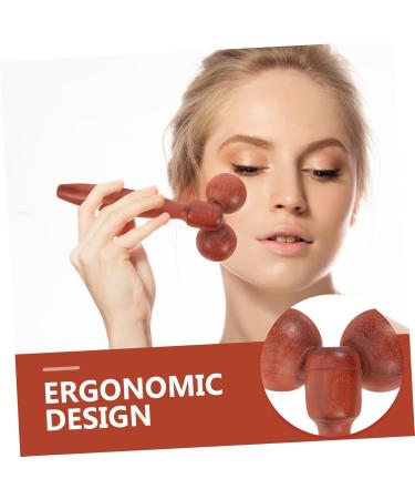 Minkissy Wood Double Ball Massage Device | Skin Care Tools for Neck & Eye Care | Facial Beauty Roller & Manual Scooter - Buy Online on GoSupps.com