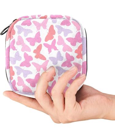 Guantierendiy Pink Butterfly Print Menstrual Cup Pouch & Sanitary Napkin Storage Bag - Large Capacity Travel Organizer (Color 11) - Buy Online on GoSupps.com