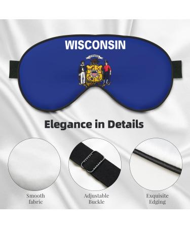 Buy Wisconsin State Flag Soft Eye Mask | Comfortable Light Blocking Sleep Mask for Side Sleepers - Buy Online on GoSupps.com