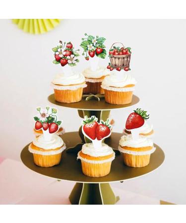Keaziu 36 Pack Red Strawberry Cupcake Toppers Strawberry Theme Party Cupcake Picks for Birthday Wedding Party Baby Shower Summer Garden Party Decoration Supplies Strawberry 2024-2 - Buy Online on GoSupps.com