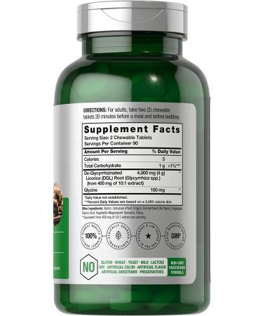 Horbaach DGL Licorice Chewable Tablets 4000mg | 180 Count Vegetarian, Non-GMO, Gluten-Free - Buy Online on GoSupps.com