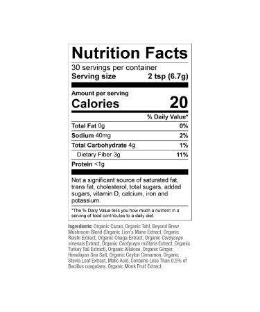 Beyond Brew Mushroom Superfood Coffee | Low Caffeine Healthy Coffee Substitute | With Prebiotics & Probiotics | 30 Servings 7 oz - Live Conscious - Buy Online on GoSupps.com