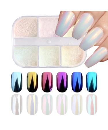 GZSZ Pearl Powder Nail Chrome Glitzer Powder 6 Colors Nail Mirror Powder Mirror Powder Nail Glitzer Powder Chrome Pigments for Nail Color7 - Buy Online on GoSupps.com