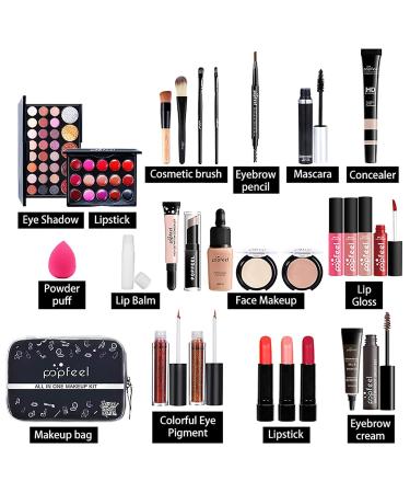 Tytyworth Women's Complete Makeup Set - All-in-One Multi-Purpose Beauty Starter Kit with Brushes Lip Gloss & Eyeshadow Gift Set International Shipping Available - Buy Online on GoSupps.com