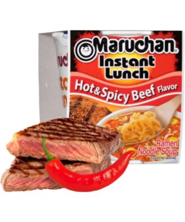 Ja Cor Instant Lunch Ramen Noodle Soup Hot and Spicy Beef Flavor Cup Noodles 2.25 oz Bulk Pack Bundle with 1-Set of Reusable Stainless Steel Chopsticks(12 Packs) - Buy Online on GoSupps.com