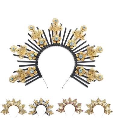 amangul Lolitaa halocrown Headwear Material SunGoddess Headpiece Crowns Headband Tiaras haloheadband(Ts 23A10 Gold Bar Ch) - Buy Online on GoSupps.com