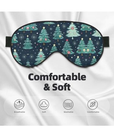 Xmas Tree Ball Stars Print Unisex Sleep Eye Mask - Soft Comfort Eye Shade for Travel Yoga & Shift Work - Black - Buy Online on GoSupps.com